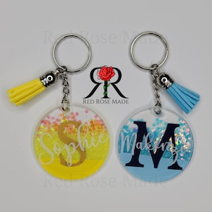 Llavero con nombre personalizado, etiqueta con nombre con purpurina, regalo para damas de honor, regalo para maestros, llaveros de acrílico, etiqueta para llave personalizada, llavero transparente con nombre
