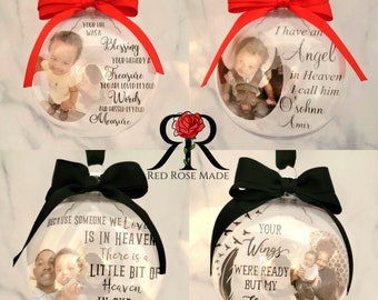 Custom Memorial Photo Ornament • In Loving Memory Keepsake • Personalized Remembrance Gift for Holidays • Memorial Tribute Ornament Keepsake
