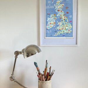 UK Illustrated Map-giclee Print. UK Illustrated Map. UK Poster Art. Uk ...