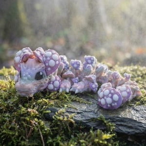 Ledad svampdrake | 3D-utskrivet högupplöst skrivbordsdjur | Matt och genomskinlig Fidget-deko