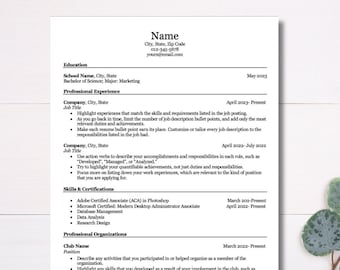 Minimalist Resume Template | Simple, ATS Friendly, Modern, Clean, Creative, Professional, & Innovative Design |Microsoft Word, Google Docs|