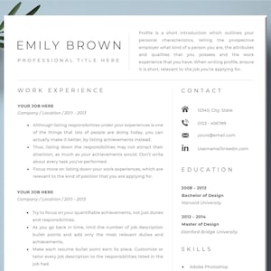 Modern & Minimalist Resume Template Package | Word, Google Docs, Pages | Clean, Creative, Professional  | CV Template, ATS Friendly 2023 |