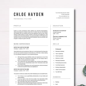 Modern Resume Template Google Docs Microsoft Word ATS Friendly