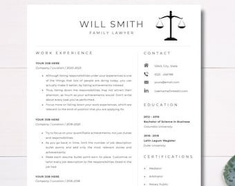 Lawyer Resume Template CV | Attorney Resume | Legal Resume | Professional | Executive | Google Docs, Microsoft Word, ATS Friendly |