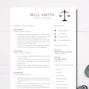 Lawyer Resume Template CV | Attorney Resume | Legal Resume | Professional | Executive | Google Docs, Microsoft Word, ATS Friendly |