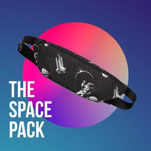 Exklusive Space Fanny Pack / kreatives Design / wasserdicht / Zwei-Pocket / Heavy-Duty Stoff / Festival Tasche / Taille Tasche