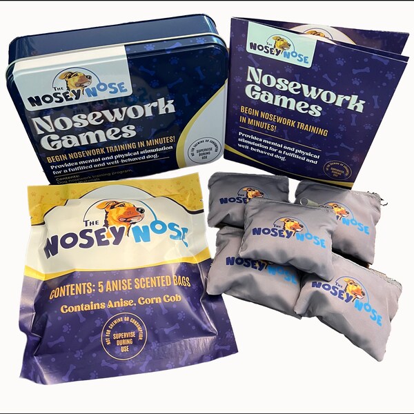 The Nosy Nose: kit de entrenamiento de nariz para perros; Kit de trabajo aromático Juegos mentales de rompecabezas