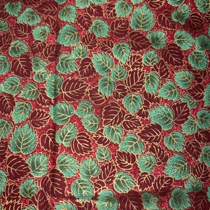 16” Vintage “Great Wall” Metallic Leaves Cotton Fabric for RJR Fabrics
