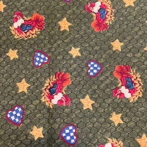 18” Vintage All over Rooster Hen Print Cotton Fabric