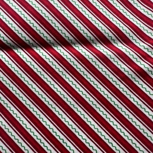 FAT QUARTER Mary Engelbreit Stripe Print Christmas Cotton Quilt Fabric