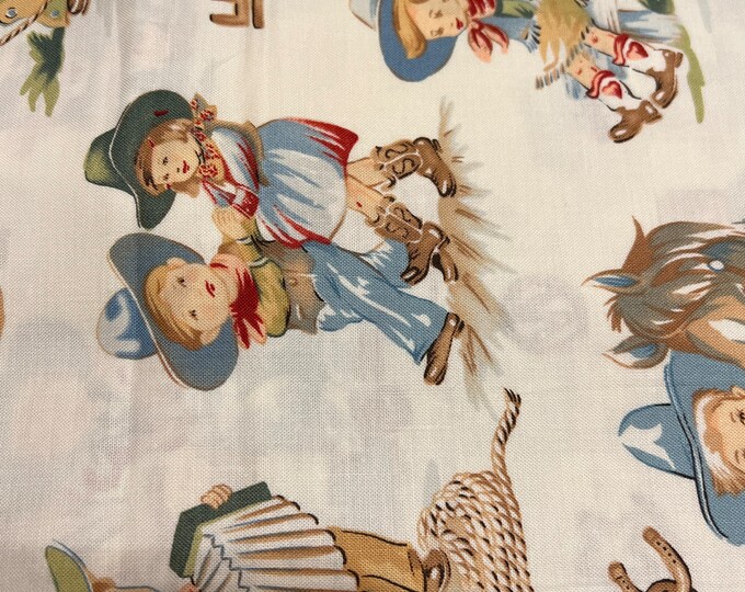 1/2 Yd Alexander Henry “cowgirls and Boys” Retro Kids Cotton Fabric - Etsy