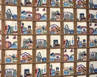1/2 yd vintage katoenen stof pantry keukenprint