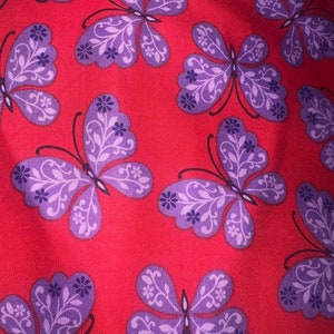 Fat Quarter Purple Red Hat Society Theme Butterfly Print By Faye Burgos For Marcus Brothers