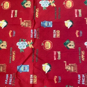 1/2 Yd Vintage APPLE Theme Extra Wide Fabric