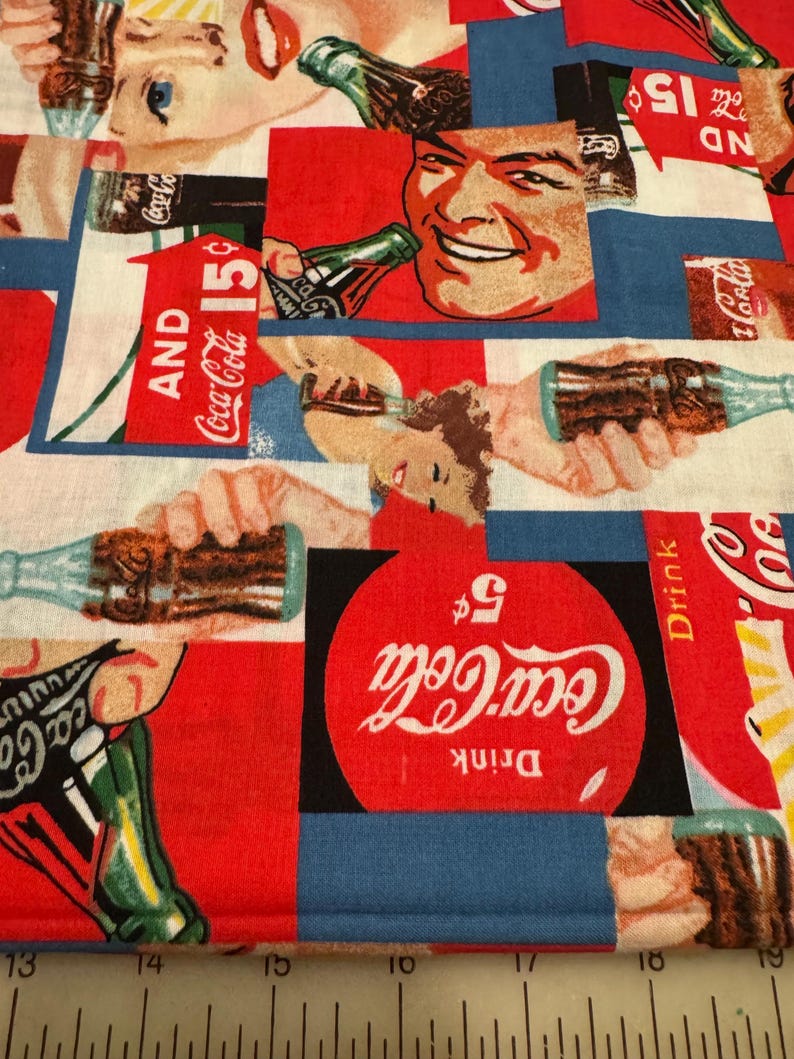 Fat Quarter Coca Cola Bottle Coke Print Cotton Fabric - Etsy