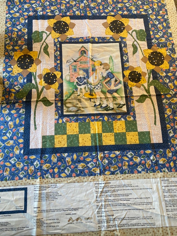 Cover Story Thimbleberries Fabric Panel 2008 RJR School Etsy