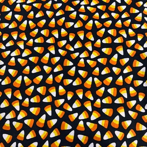 1/2 yd Candy Corn  Halloween Print Cotton Fabric by Springs Industries