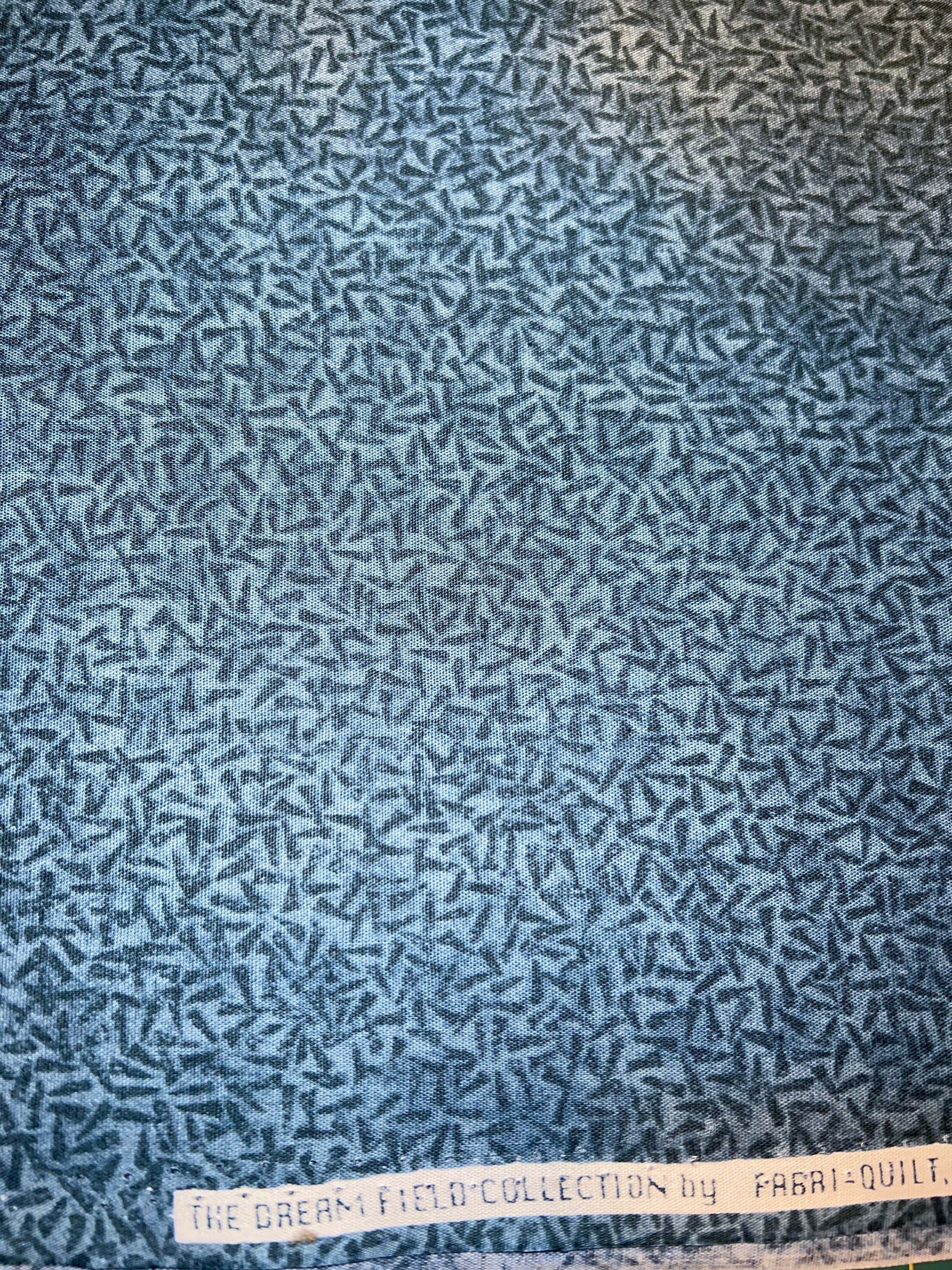 1/2 Yd “ Dream Field Collection” Blue Tonal Blender Print by Fabri ...