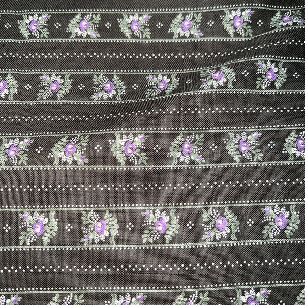 1/2 yd vintage petit tissu en coton à rayures florales par Yours Truly 35" de large