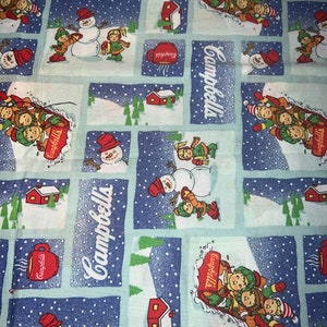 26” Vintage Campbells Soup Kids Sledding Cotton Fabric by Concord