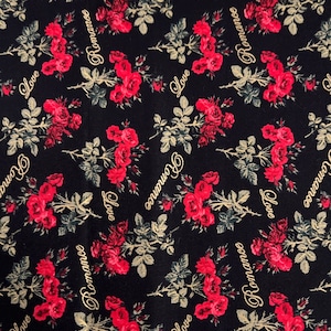 1/2 Yd “ Romancing the Rose ”  Floral Print by Ro Gregg for Northcott Studio Cotton Fabric