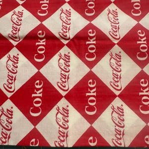 Fat Quarter Vintage Coca Cola Red & White Coke Print Cotton Fabric