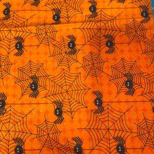 Fat Quarter All over Glitter Spiderweb Halloween Cotton Fabric