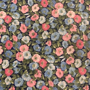 1/2 yd Vintage Floral Calico Print by Peter Pan Cotton Fabric