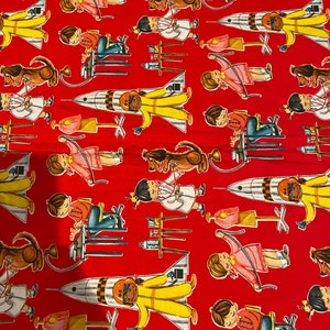 1/2 Yd Michael Miller “You Go Girl” Retro Kids Cotton Fabric