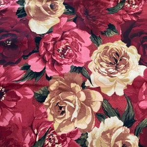 1/2 Yd “ Rose Cottage ” Large Floral Print by Ro Gregg for Northcott Studio Cotton Fabric