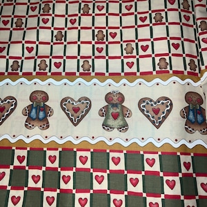 1/2 yd Grandmas Gingerbread & Hearts Border Print By Dianna Marcum For Marcus Brothers