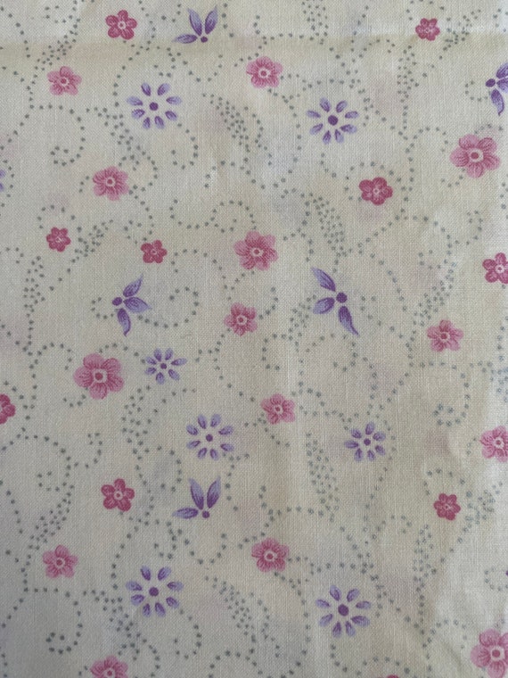 1/2 yd Pink & Purple Floral by Joanns Cotton Fabric Etsy