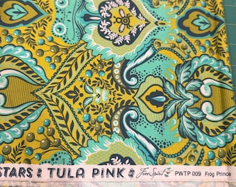 Tela de algodón "Allstars" Frog Prince de Tula Pink para Free Spirit (cuarto de tela FAT OOP)