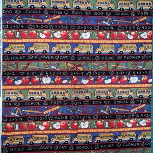1/2 Yd Steel Creek Studios School Theme Cotton Fabric
