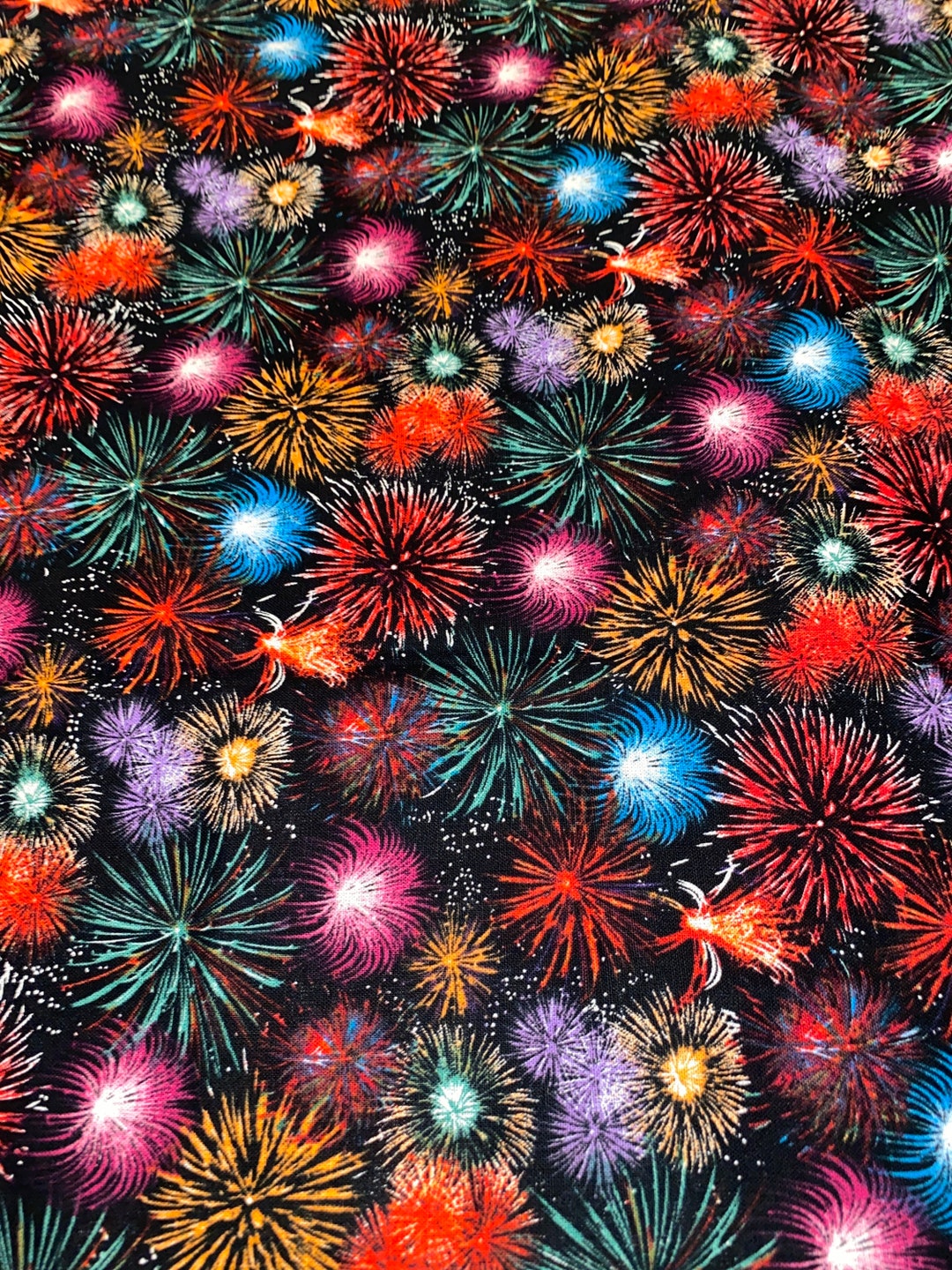 All Over Fireworks Print Cotton Fabric for Joanns Etsy