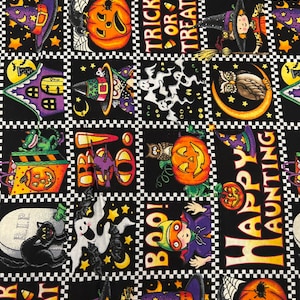 FAT QUARTER Rare Mary Engelbreit Halloween Patch Cotton Quilt Fabric