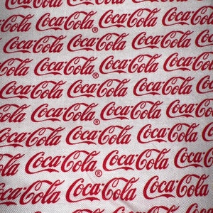 Fat Quarter Coca Cola Red & White Coke Print by Sykel Cotton Fabric
