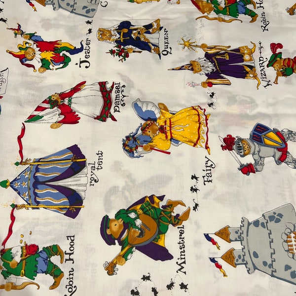 1/2 Yd Vintage 1992 Alexander Henry “Royal Shakesbear Theatre Company  Cotton Fabric