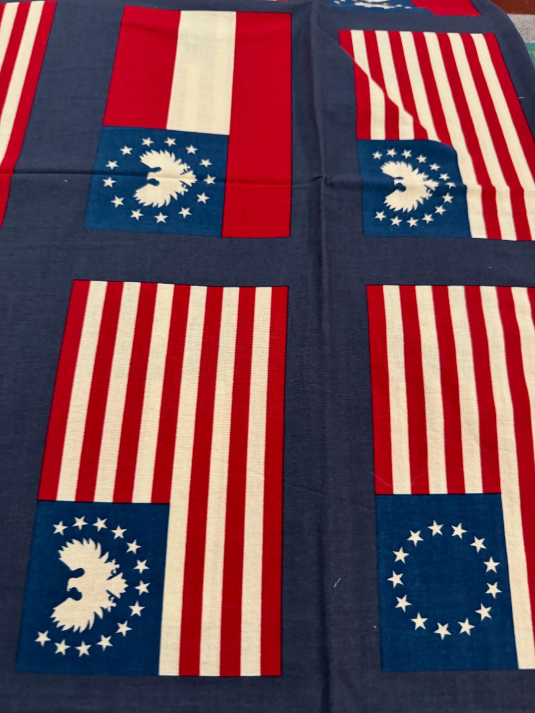1/2 Yd “celebrating Abe” Patriotic Reproduction Flag Print Cotton ...