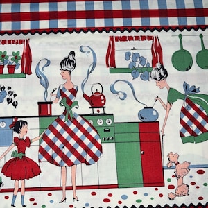 17” Michael Miller “Mere Cuisine” Retro Print  Cotton Fabric