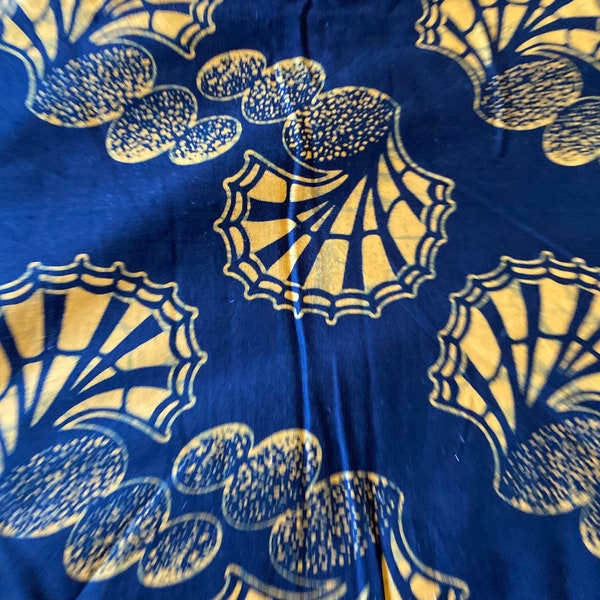 1/2 yd Vintage African Ankara Wax Print cotton fabric