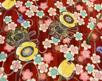 1/2 yd 2008 Allover Asiatisch Floral von Kona Bay Baumwollstoff