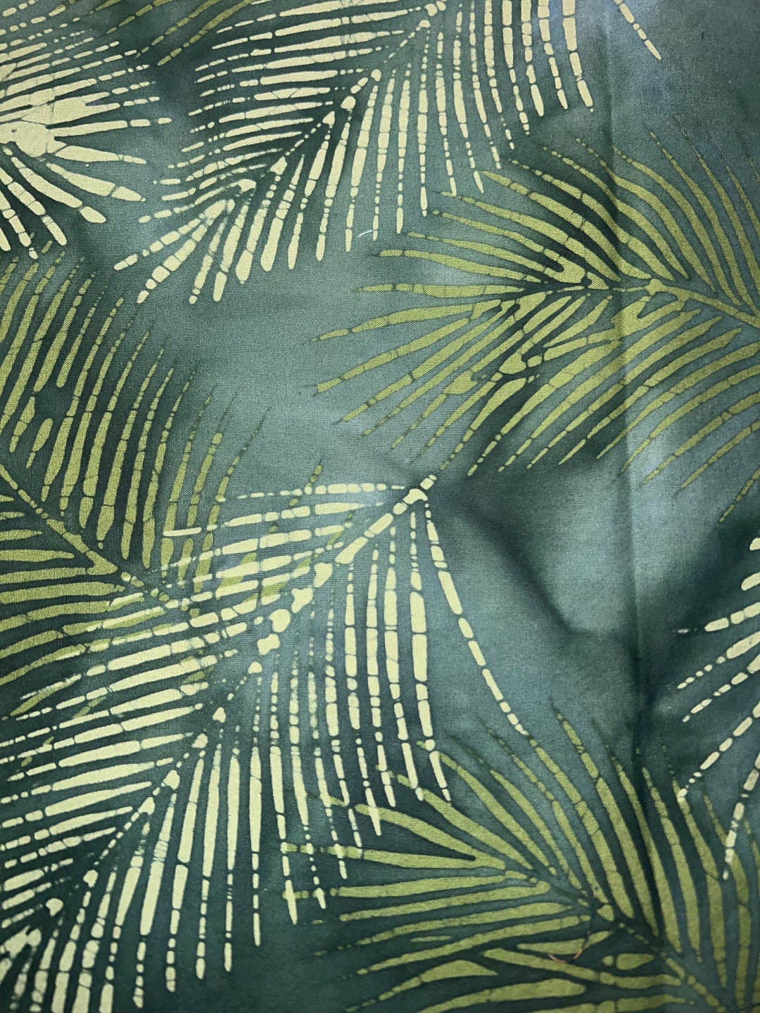 17” Green Tonal Leaf Batik Cotton Fabric - Etsy
