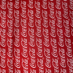 Fat Quarter Coca Cola Red & White Coke Print by Sykel Cotton Fabric