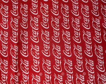 Fat Quarter Coca Cola Red & White Coke Print by Sykel Cotton Fabric