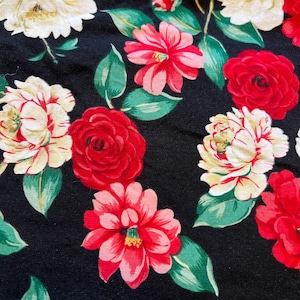 1/2 yd Vintage OOP Floral Rose Print cotton fabric by Robert Kaufman