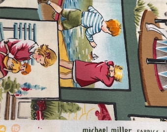 1/2 Yd Michael Miller “Playtime” Retro Kids Cotton Fabric