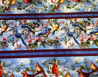 1/2 yd Bird Print di James Meger per Quilting Treasures Cotton Fabric