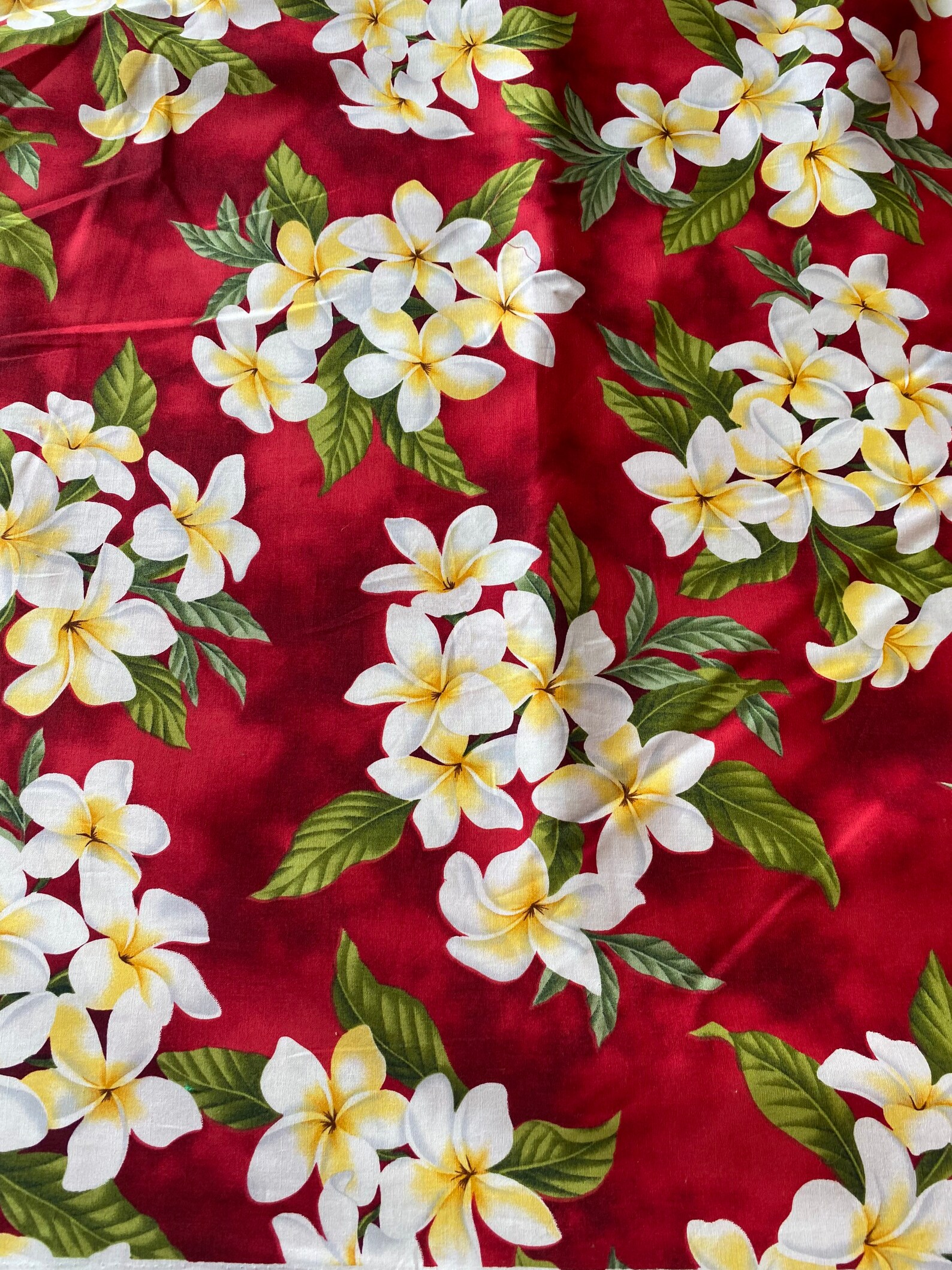 1/2 Yd Tropical Plumeria Flower Hawaiian Print Cotton Fabric Etsy