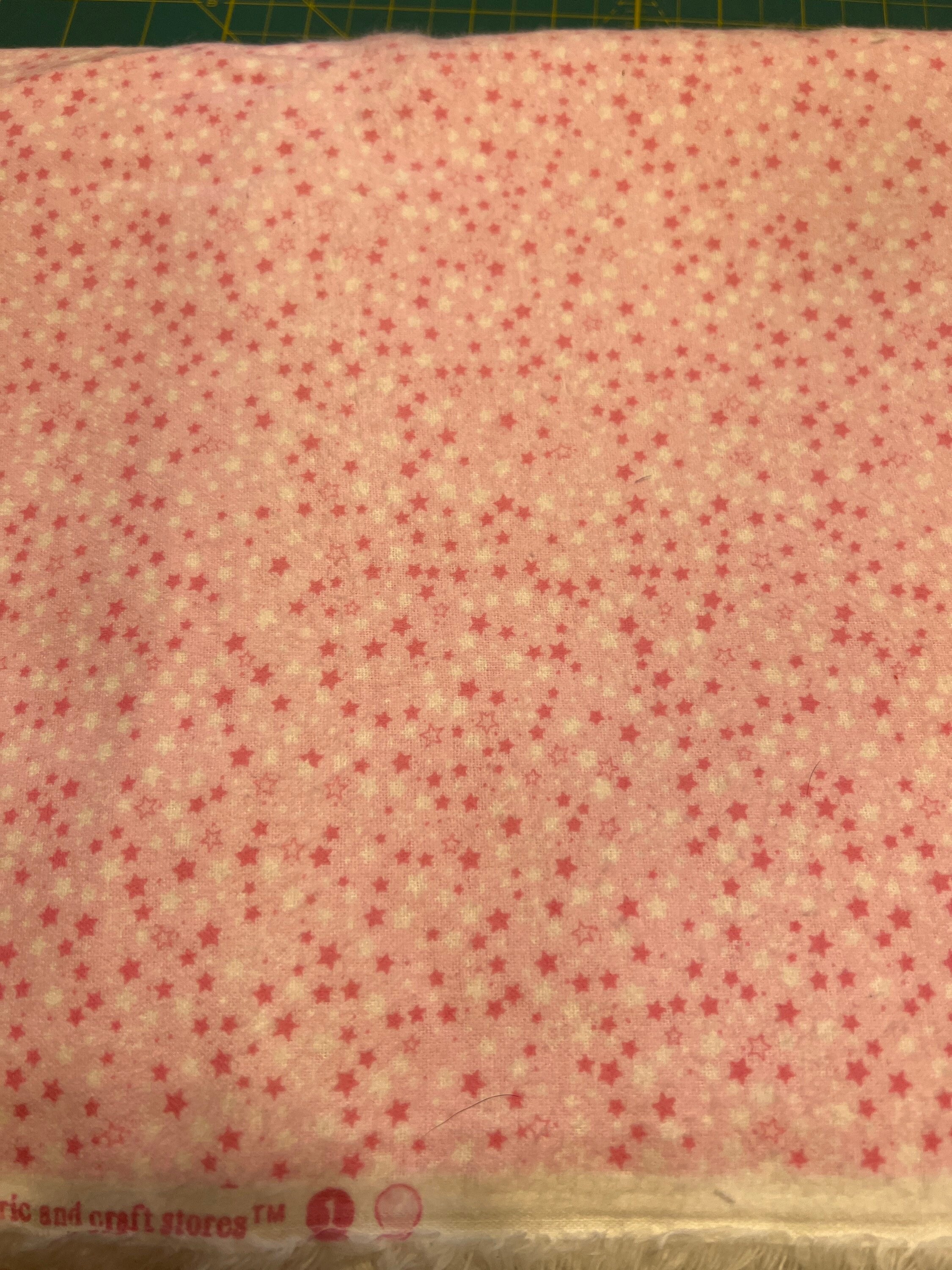 1/2 yd Vintage Allover Pink Star Print by Joanns Cotton Flannel Fabric